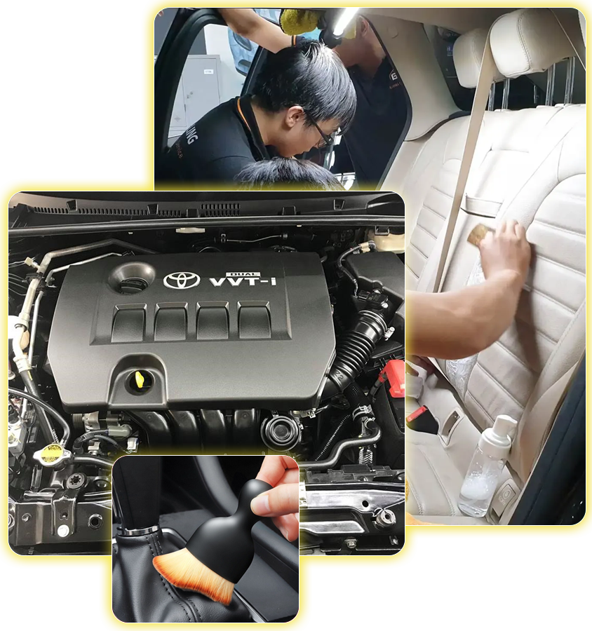 Vệ sinh nội thất khoang máy Garage Ô Tô Hoàng Phát. HHT Hóc Môn TPHCM